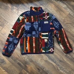 Polo Ralph Lauren kids Patchwork Fleece Print Teddy Jacket size M